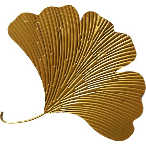 Feuilles de ginkgo décoratives en métal - Décoration murale en métal - Gingko - Sculpture artisanale - Statue d'art pour jardin, terrasse, balcon, maison, bureau, salon (1/5)
