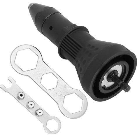 Pince à riveter électrique Adaptateur Rivet Outil Kit Mandrin Perceuse Insert Adaptateur 2,44,8mm (Noir) (1/5)