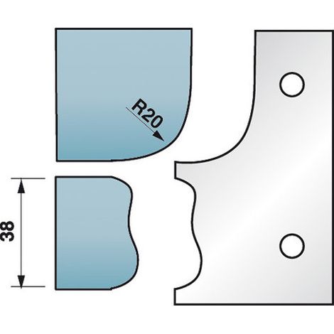 Diamwood Jeu de 2 fers profilés M590.323 - Ht. 90 mm x L. 5,5 mm - Acier SP - Épaisseur 5,5 mm - Pour porte-outils de toupie - Qualité professionnelle (1/2)
