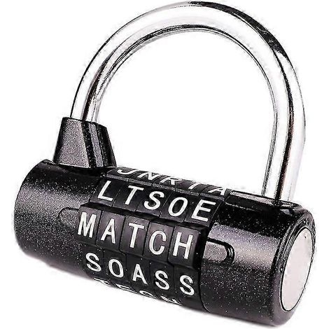 Cadenas à combinaison 5 lettres noir (1/5)