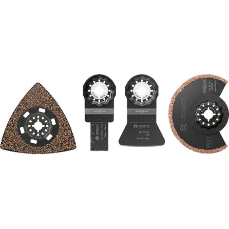 Bosch 4x Set di lame per piastrelle (per malta, colla, 134 x 104 mm, Accessori professionali Multi-Tools) (1/5)