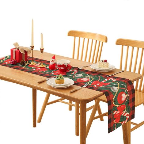 Nappe de Noël en tissu résistant, multicolore, idéale pour les réunions de famille, les fêtes et les événements au bureau. (1/5)