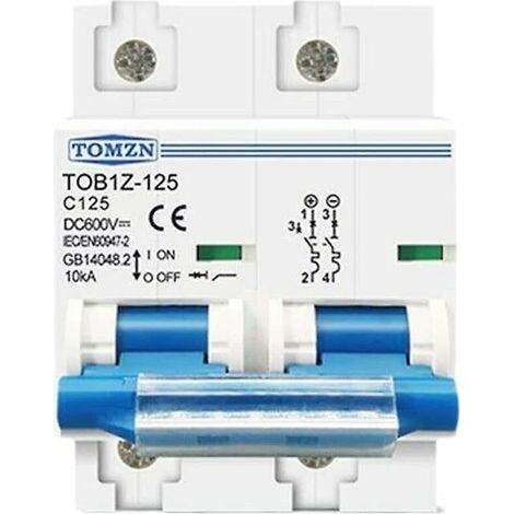 Disjoncteur, disjoncteur miniature CC pour système photovoltaïque solaire bipolaire 125 A 600 V avec batterie photovoltaïque (1/4)