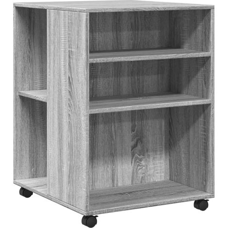 Maison Exclusive - Beistelltisch mit Rollen Grau Sonoma 55x60x78