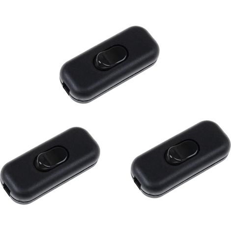 3 Pièces Interrupteur Lampe Cordon Intermédiaire 250 V/ 6 A Remplacement pour Lampe de Sol et(Noir) (1/5)