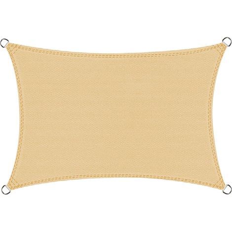 Voile d'ombrage Rectangulaire 3x4m Toile d'ombrage 95% UV Protecteur pour Patio Jardin, Terrasse,Extérieur,Balcon, Couleur Sable (1/5)