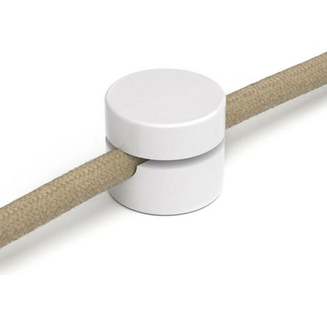 Creative-Cables Universeller Kabelhalter – (Weiß, Ø 2,3 cm, 2 Stück) – Wandbefestigung für Textilkabel mit großem Querschnitt – Inklusive Schraube und Dübel
