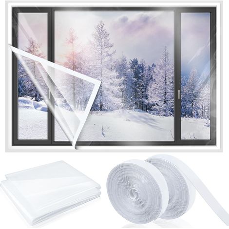 Film isolant pour fenêtres haute transparence, découpable, pour une isolation renforcée en hiver - 1 feuille, 120 cm x 160 cm