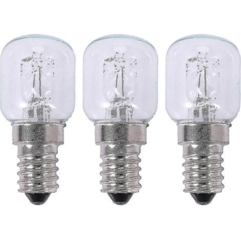 3 ampoules halogènes E14 haute température (500 °C) 25 W pour four à bulles, 250 V, verre quartz. (1/4)
