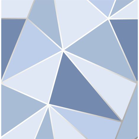 Geometric Wallpaper 3D Apex Triangle Modern Futuristic Blue Fine Decor (1/3)