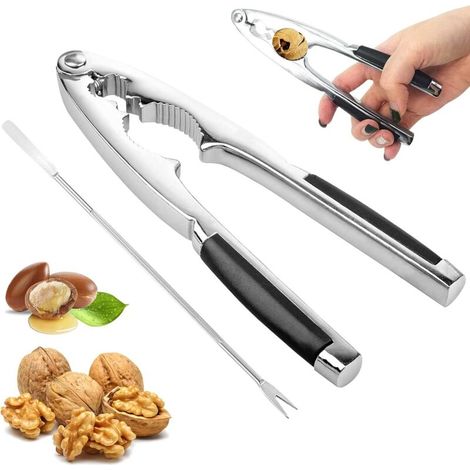 Stainless steel nutcracker with non-slip handle - Multifunctional - Suitable for shelling nuts, lobsters, crabs, etc. (1/5)