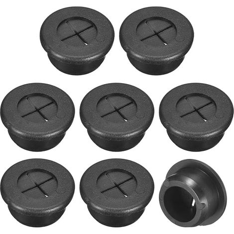 QUARKZMAN Passe-Câble pour Cordon, 20mm Passe-Câble de Bureau en Caoutchouc Flexible Grommets de Fil Cache-Trou pour Bureau Organisateur de Câbles d'Ordinateur, Noir (1/5)