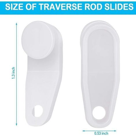 Crochet Coulissant pour Rideau de Douche – Lot de 50 Pièces en Plastique Blanc Compatible avec Rails Standard (1/5)