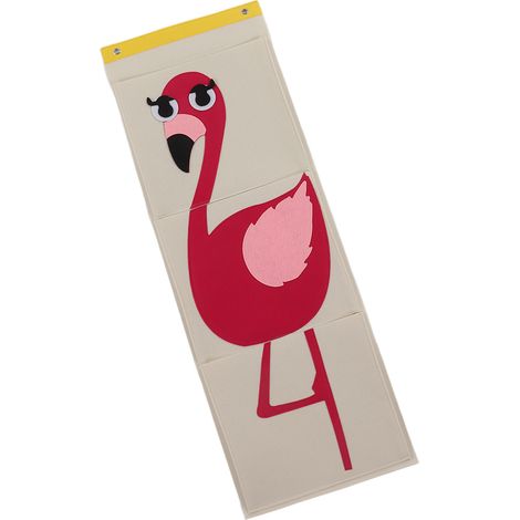 Sac de rangement mural à 3 compartiments, motif animal en feutrine, oiseau, pour placard ou lit bébé, 100,7 x 35 cm (1/5)