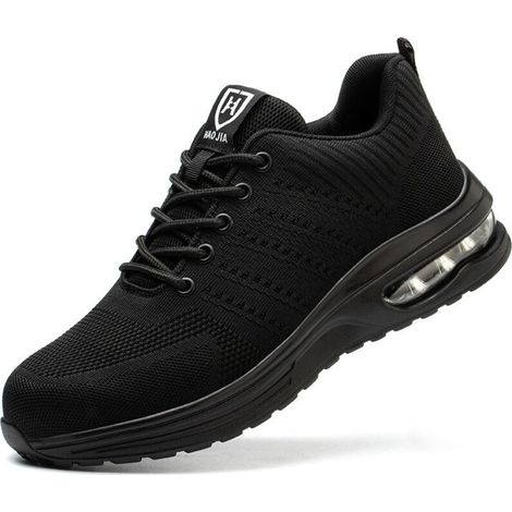 Chaussures de Securité Hommes Femmes Legere Basket de Securite Respirante Confortable Chaussure de Travail avec Embout en Acier Noir Taille 41 (1/5)
