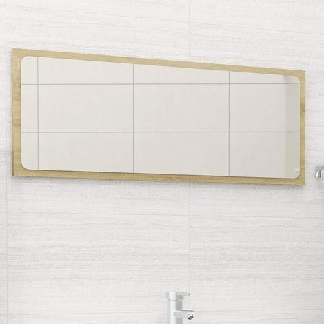 804625 vidaXL Bathroom Mirror Sonoma Oak 90x1,5x37 cm Engineered Wood (1/5)