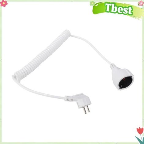 Câble d'extension - TBEST - Rallonge spiralée - 3x1 mm² - 0,8–2 m extensible - Prise UE 100–240 V (1/5)