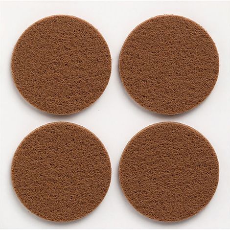 Pack de 4 feutres synthétiques adhésifs marron Ø38mm Plasfix INOFIX (1/3)