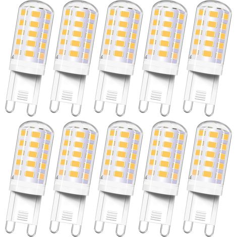 Akynite Ampoule G9 LED 4W Blanc Neutre 4000K, 400LM, Équivalent Halogène G9 40W 33W, AC 220-240V, LED Lampe G 9 Neutre pour Applique de Miroir, Lampe de Table, non-dimmable, lot de 10