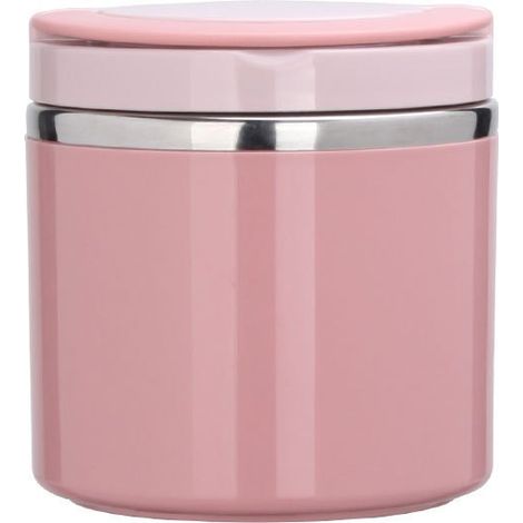 Boîte à lunch rose en acier inoxydable avec couvercle hermétique, isotherme pour l'école (1/5)