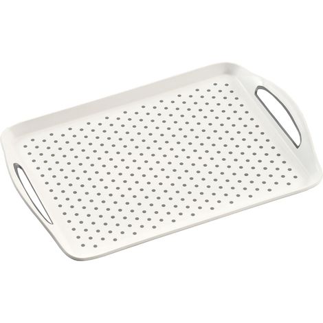 Vassoio Antiscivolo in Plastica 45,5x32x4,5cm Bianco (1/5)