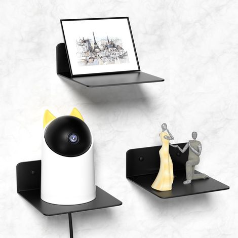 Petite Étagère Murale, Aluminium Etagere Douche sans Percage Noir (1/5)
