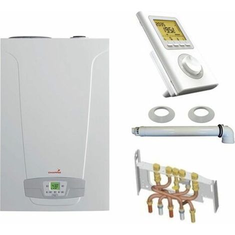Chappee – Chaudière gaz à condensation 25 kW – Ventouse – Thermostat filaire – Économie d'énergie jusqu'à 108,8% – Installation professionnelle requise