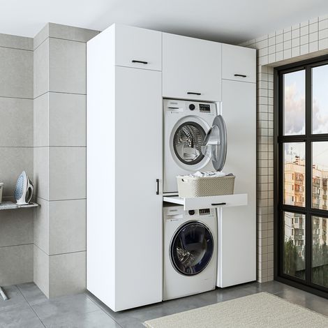 Roomart Waschmaschinenschrank 157 cm, Weiß