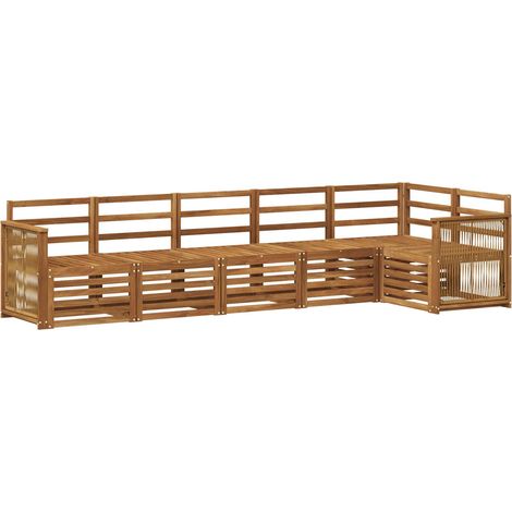Outdoor Sofa Set 5 pcs Natural Solid Acacia Wood vidaXL (1/5)