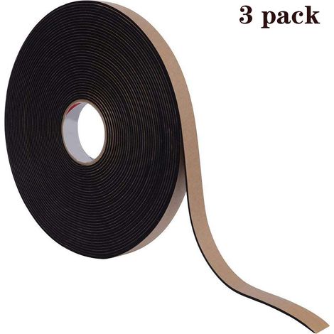 Ruban D'Etanchéité En Mousse - 3 Pièces 3/5 Pouces De Largeur X 1/8 Pouces D'Épaisseur X 16 Pieds De Longueur - Pour Fenêtres Et Portes (1/5)