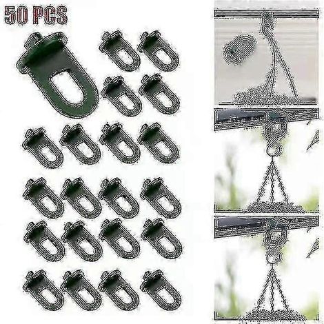 Lot de 50 clips de fixation pour serre - Clips de fixation faciles à installer pour petites serres, en plastique noir, pour paniers et pots de fleurs (50 pièces) (1/5)