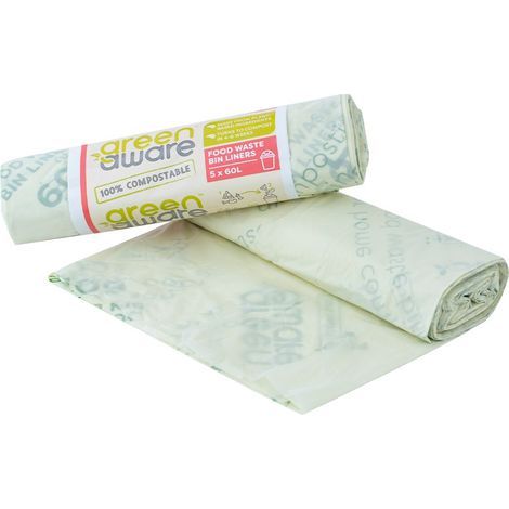 GreenAware 60L kompostierbare Müllbeutel, 5er-Packung (1/5)