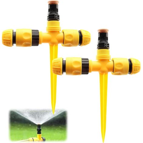 Arroseur 2 Pièces Arroseur Automatique 360 degrés Rotatif Arrosage Automatique Arroseur Pelouse Arrosage Pelouse Réglable Jardins (1/5)
