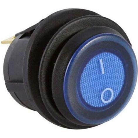 grand interrupteur d'éclairage à bascule, 12 V LED Dot Light Car Boat Round Rocker ON/OFF SPST interrupteur bleu (1/5)