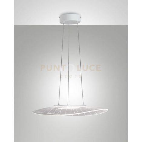 VELA SOSPENSIONE LED 3000K - 24W - 3400 lm BIANCA L.59x43CM. DIMMERABILE