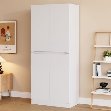 Armoire 70x40x170 cm double porte, bois blanc HAVRYA (1/5)