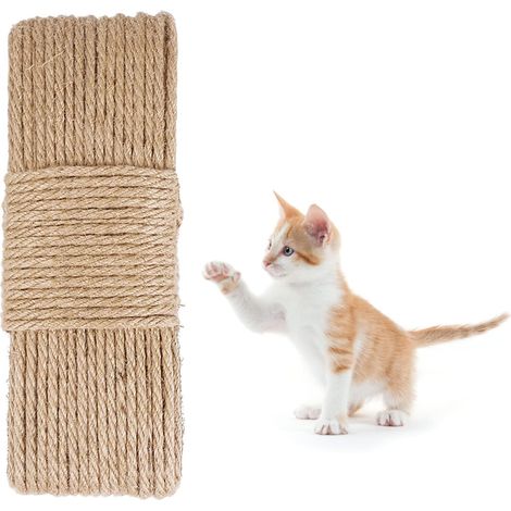 Corde Sisal - 6 mm x 30 m - Pour Arbres À Chat Et Grattoirs - Naturelle Non Toxique - 1 Pièce