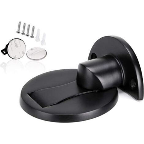 Magnetischer Türstopper, bodenmontierter Türstopper, unsichtbarer und robuster Magnetverschluss, Türstopper aus Edelstahl, Türstopper aus gebürstetem schwarzem Metall