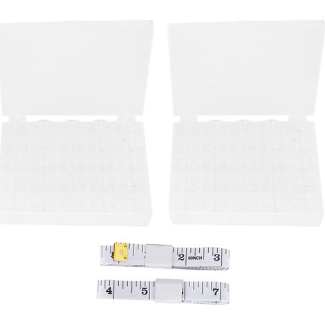50 bobines de fil transparentes vides pour machine à coudre, avec boîte en plastique - Fournitures de couture pour la maison