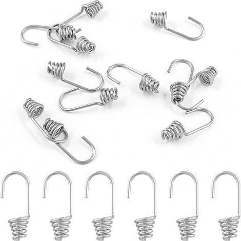 Set mit 12 elastischen, stoßdämpfenden Seilhaken, für Camping, Bootfahren und Outdoor-Aktivitäten (silber)