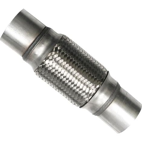 Tuyau flexible d'échappement 63 mm - Tuyau flexible en acier inoxydable 65 mm / Tuyau flexible d'échappement 2,5 pouces universel Tuyau d'échappement de réparation (254 mm de longueur, 2,5 pouces (1/3)