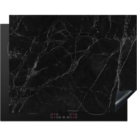 PROTECTOR DE PLACAS DE INDUCCIÓN Negro - Mármol Tapa Protectora De Cocina 77x59 cm