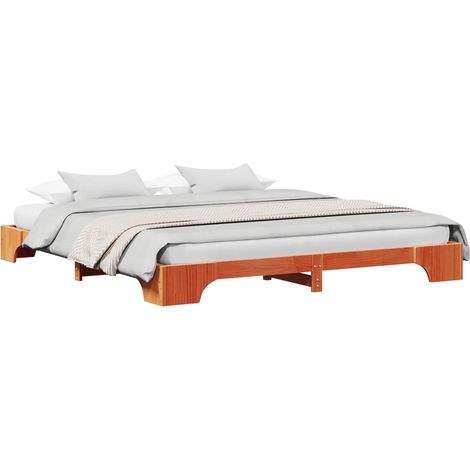 Maison Exclusive - Bettrahmen Wachsbraun 180 x 200 cm Massives Ki
