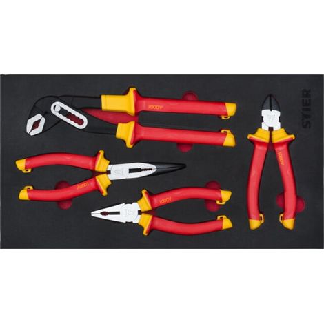 STIER Set de pinces isolation de protection atelier électrique 4 pièces certifié VDE (1/5)