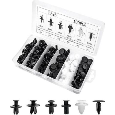 Pair 100PCS Clips de Fixation Voiture,Clips Voiture,Rivet Plastique,Clips de Fixation,Rivet Plastique Voiture,Clips Plastique Voiture (1/4)