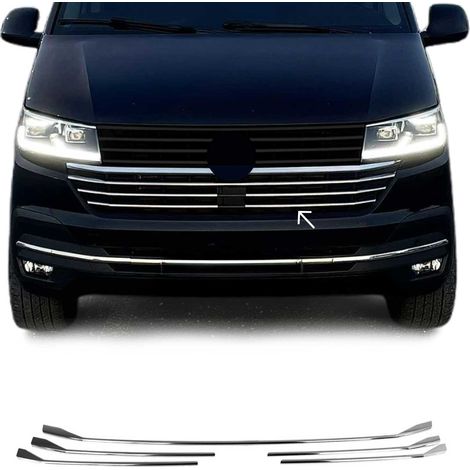 Moulure de Grille de Calandre Compatible avec VW T6 Transporter 2015-2023, Garniture Baguette de Calandre en Acier Inoxydable Argent (1/5)