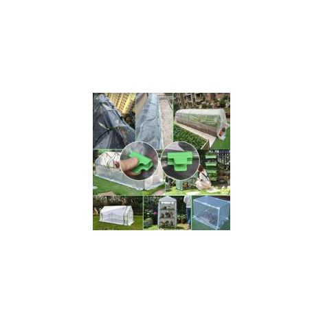 Set di 48 fascette stringitubo per tubo da giardino, accessori per teli da giardino, diametro esterno 16 mm, paletti per piante, clip in plastica per serre, verde - Crezuo