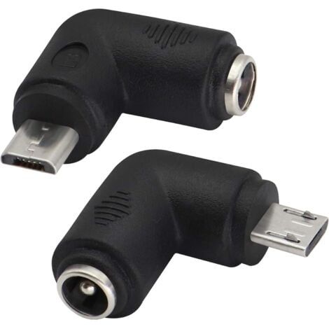 (2Pack-Micro)90 Degrés DC5.5x2.1mm vers Micro USB 5V DC Connecteur de Charge d'alimentation pour Téléphone Portable,Tablette, MP3 et Appareil Micro USB (1/5)