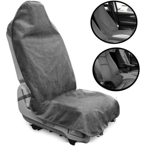 Housse de Siege Avant Voiture Universelle, Imperméable, Antidérapante et Absorbant Sueur, Lavable en Machine Fait de Serviette Confortable, Couvre/Protection Siege Auto Idéales pour Fitness (1/4)