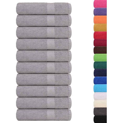 Serviettes de bain FROGN 10 pcs gris 100x150 cm 360 g/m²